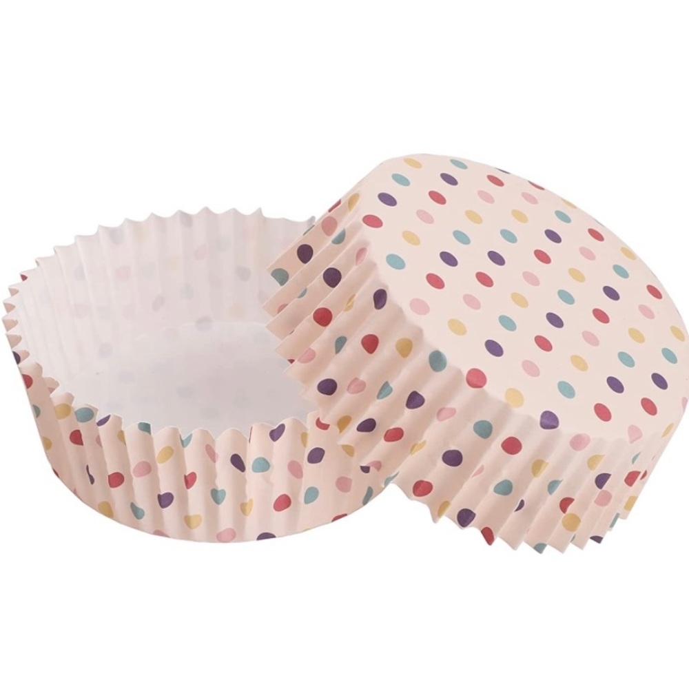 🆕 Pink Pastel Polka Dot cupcake baking liners/muffin cups